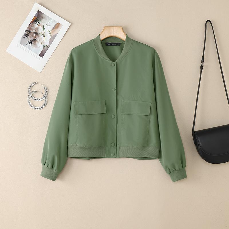 ZANZEA Women Casual Round Neck Solid Color Long Sleeve Blouse