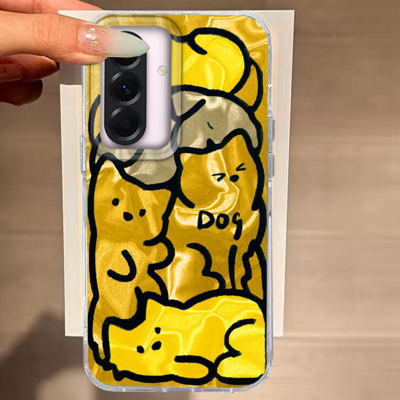 For Samsung Galaxy A56 A36 A16 A25 A35 A53 A26 S25 S24 S23 S22 Plus Ultra FE Phone Cover Cute Purple Cat For Samsung A55 TPU Bag
