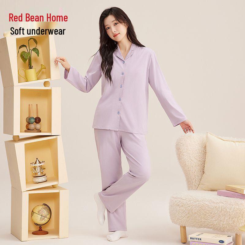 Hodo Home Women's Cotton Homewear Set with Built-in Bra Pads - Autumn/Winter Collection