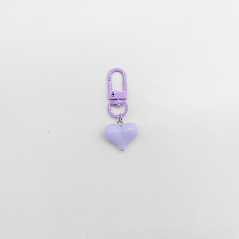 Macaron Color Heart-shaped Couple Keychain Pendant
