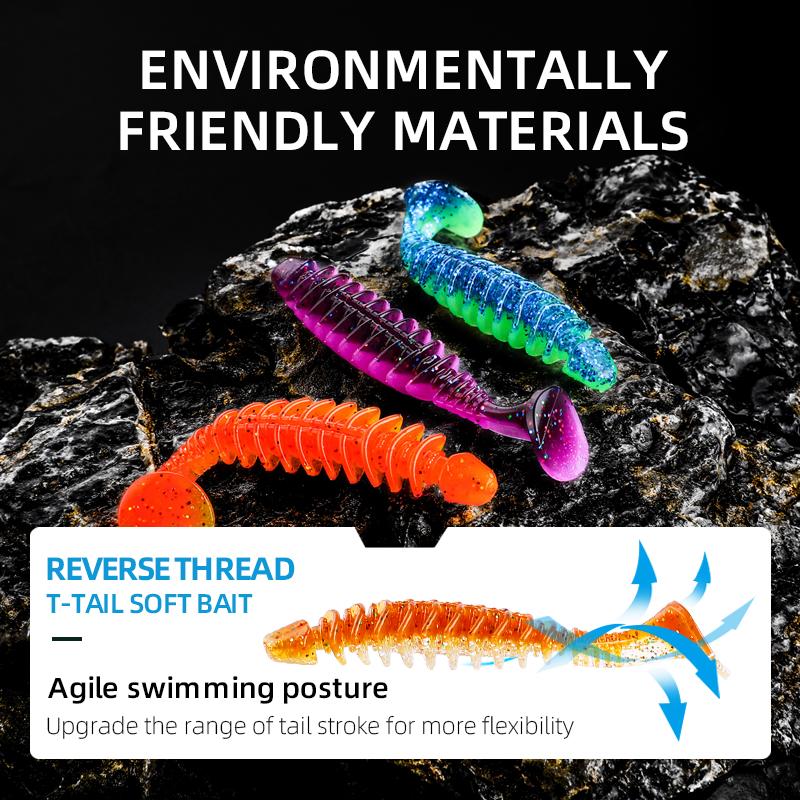 BEARKING New Arrival 50mm 60mm Soft Bait Fishing Lure Artificial Bait Silicone Worm Shad Needfish Saltwater Bass Crappie Grub