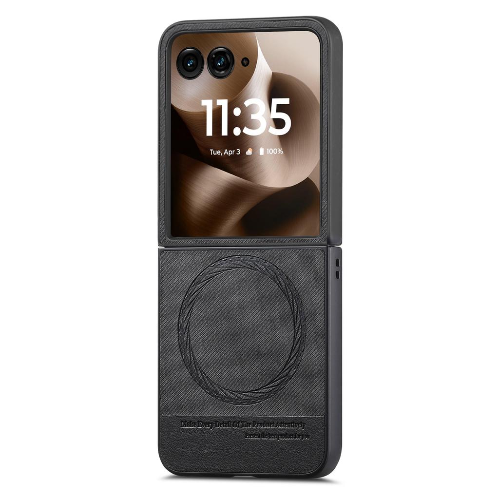 For Motorola Razr 60 Ultra 5G Case Compatible with MagSafe Denim Texture Leather+PC Shockproof Phone Cover