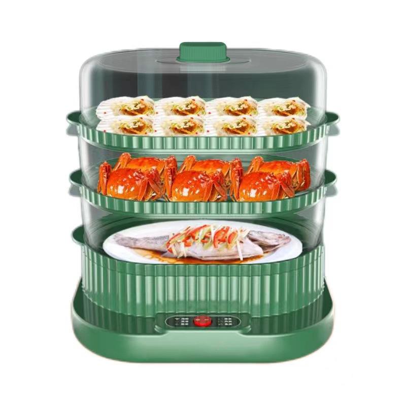 Electric Steamer, Household All-in-One Multifunctional Steamer, Three-Tier Large-Capacity Multi-Layer Steamer, Electric Steamer