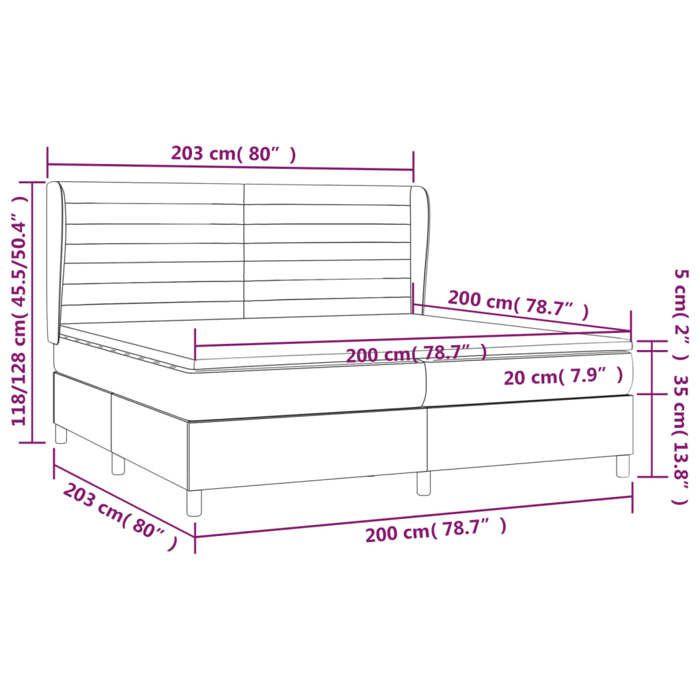 3128072 vidaXL Divan-lit Avec Matelas Marron Foncé 200x200 Cm