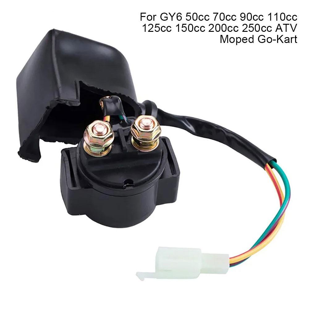 1Pcs 2-Pin Motorcycle Electrical Starter Universal with Cover Solenoid Relay Switch 12V Starter Relay Solenoid