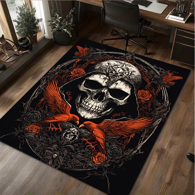 1Pc Skull Rug - Home Carpet Office Decorative Carpet For Living Room Bedroom Door Mat Floor Rug Computer Chair Area Rug