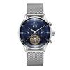 New CARNIVAL Grey Dial Luxury Tourbillon Watch For Men Mechanical Travel Time Wrist Watch Men Leather Waterproof