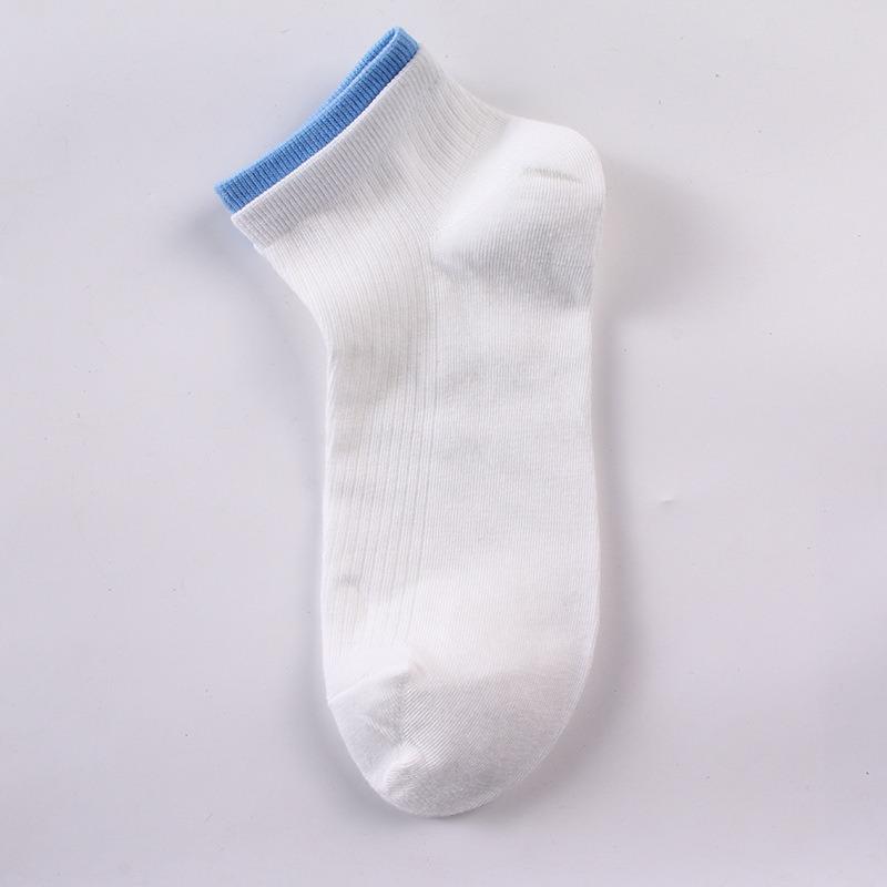 Female Spring and Summer Thin Leisure All Match Pure Color Double Screw Sports Sweat Breathable Socks