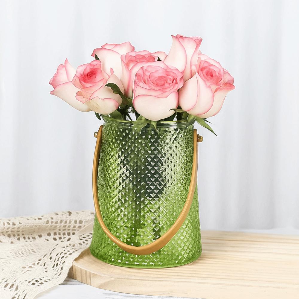 

Glass Hydroponic Vase Decorative Handheld Vase Simple Flower Ornament Bottle Home Decoration