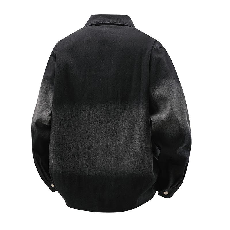 American Workwear Denim Men's Long-sleeved Casual Spring and Summer Retro Tops Hong Kong Style Trendy Jackets