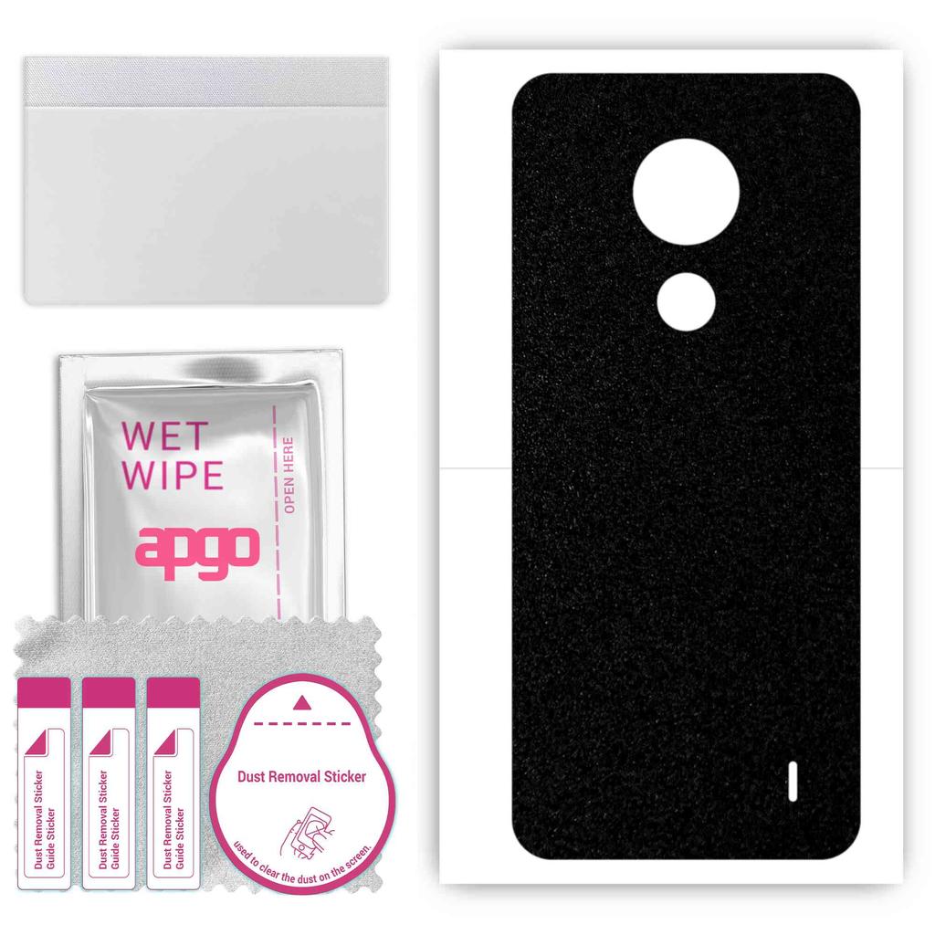 apgo Protective Skin Sticker for the Back Compatible with Nokia C21, Wrap Film, Foil, Vinyl - Pattern Matte Black
