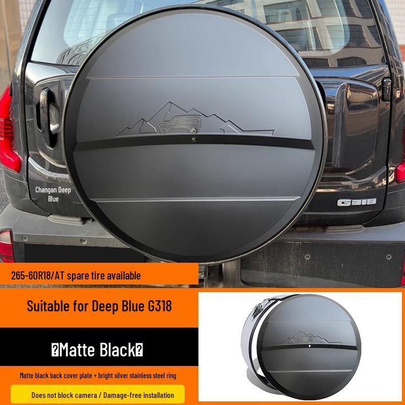 Deep Blue G318 Spare Tire Cover - Full Coverage Tailgate Protection & Off-road Decoration with Fan