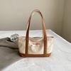 Fashion letter embroidery casual tote canvas bag 2025 new versatile texture shoulder bag bag