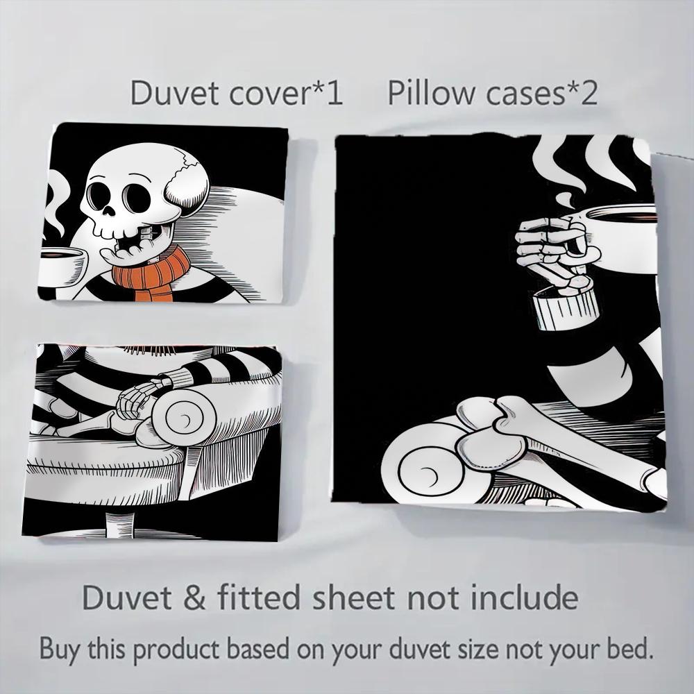 1PC Halloween theme pattern Bedding Quilt Set Quilt Cover Pillowcase Home Decoration Birthday Gift (1 * duvet cover + 2 * pillowcase, without core)