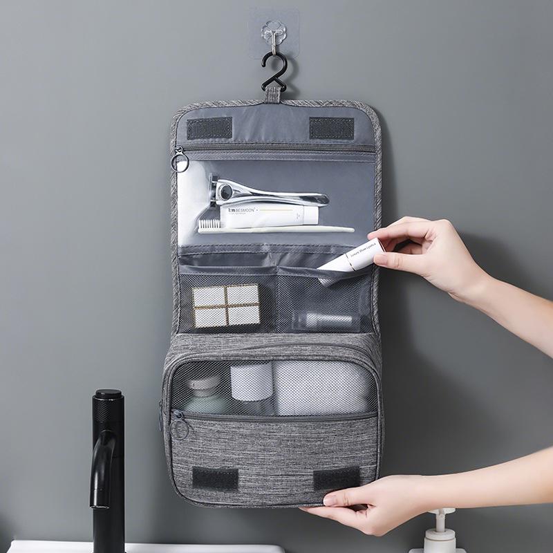 Premium Cationic Waterproof Toiletry Bag: Ideal for Business Trips, Featuring Dry/Wet Separation and Convenient Travel Hook.
