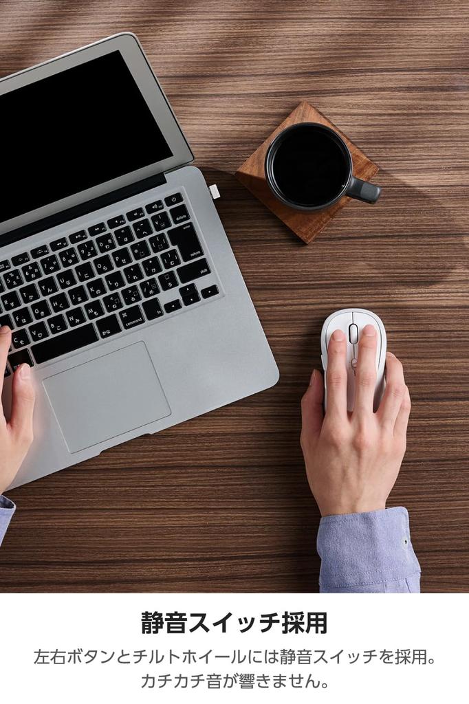 ELECOM OSMOD Seven 7 Wireless to 2 7 Tilt White Mouse, Quiet, Bluetooth, 2.4GHz, Multi-Pairing (up Devices), Buttons, Wheel, Large, (M-MY40MBSWH-G)