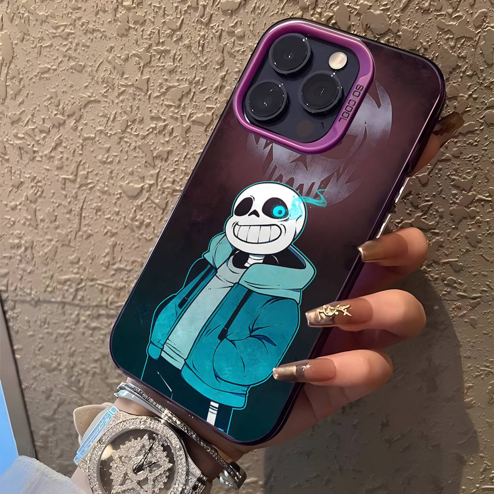 U-Undertale Sans doggo Purple Matte Shockproof CoverPhone Case For iPhone 17,16,15,14,13,12,11,Pro,XS,Max,Plus,Mini,SE4,E