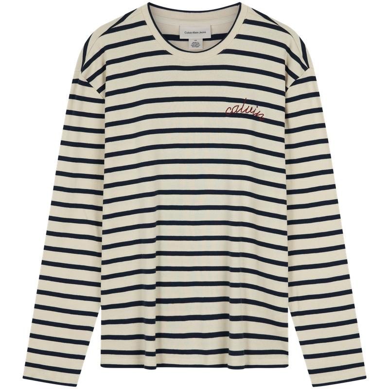 

Calvin Klein Повседневная хлопковая футболка с длинным рукавом с цветочным принтом, буквенной полоской, мужские топы 4LC207G L