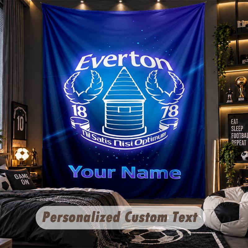 TapestryEverton FC Custom Name Text Personalized Wall Hanging Tapestry Home Wall Decor