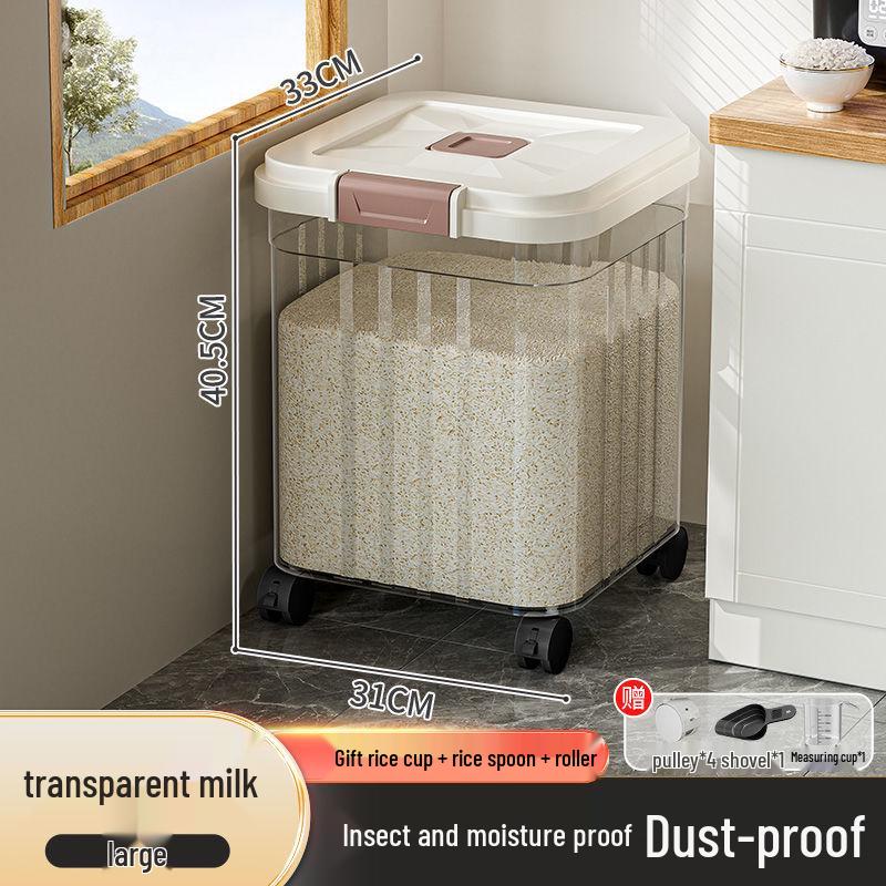 Food Grade Sealed Rice Storage Box - Insect & Moisture-Proof, Large Capacity for Grains & Cereal
