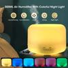 500ML Mini Humidifier USB Wood Grain Aroma Diffuser, Air Humidifier with Colorful Night Lights, Essential Oil Diffuser Machine