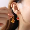 Ocean Wind DIY Dripping Octopus Turtle Pendant Earrings Stainless Steel Gold-plated Cute Earrings