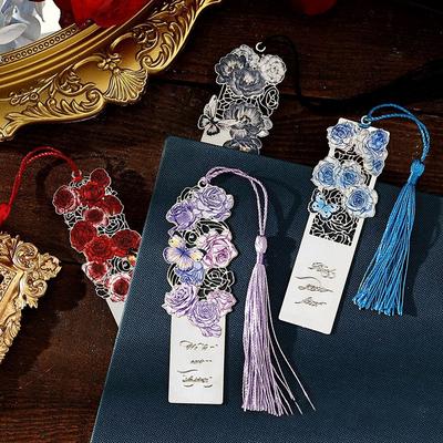 Aesthetic Bookmarks Hollow Flowers Butterfly Book Page Clip Reading Bookmarks Student Book Marking Stationery Accessories