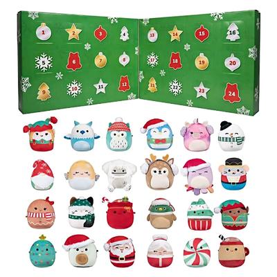 Miniaturní plyšový adventní kalendář, 24denní odpočítávací adventní kalendář, dárek pro děti
