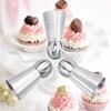 Hot 3Pcs Stainless Steel Pastry Tip Torch Icing Nozzle Tips For Frosting Cupcake Cake Decorating Puff Making Baking Kitchen Tool
