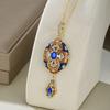 Collana Pendente Smaltata con Zirconi in Stile Palazzo Vintage per Donna Matrimonio Festa & Abbigliamento Casual Accessorio di Lusso Classico Senza Tempo