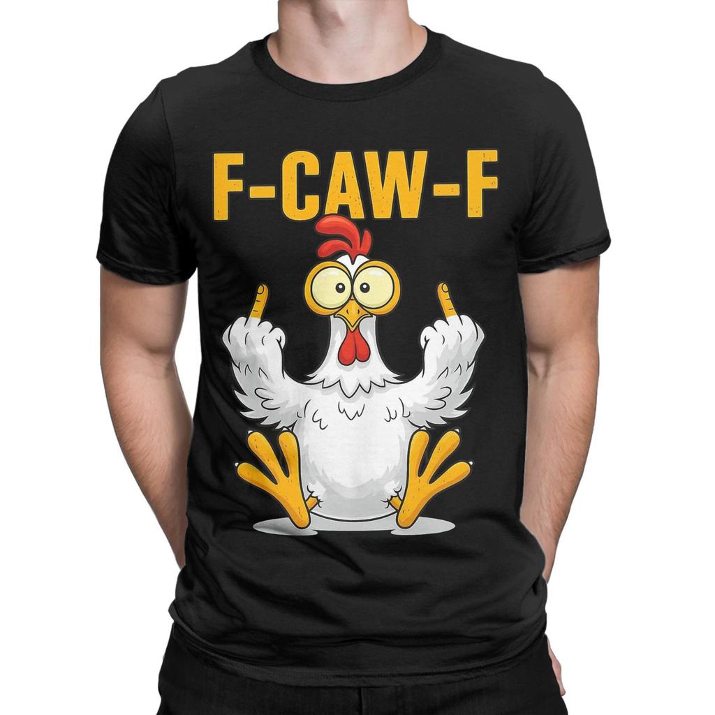 F-Caw-F-Chicken T-Shirt für Herren Neuheit Reines Baumwoll-T-Shirt Rundhals Kurzarm T-Shirts Geschenk Tops