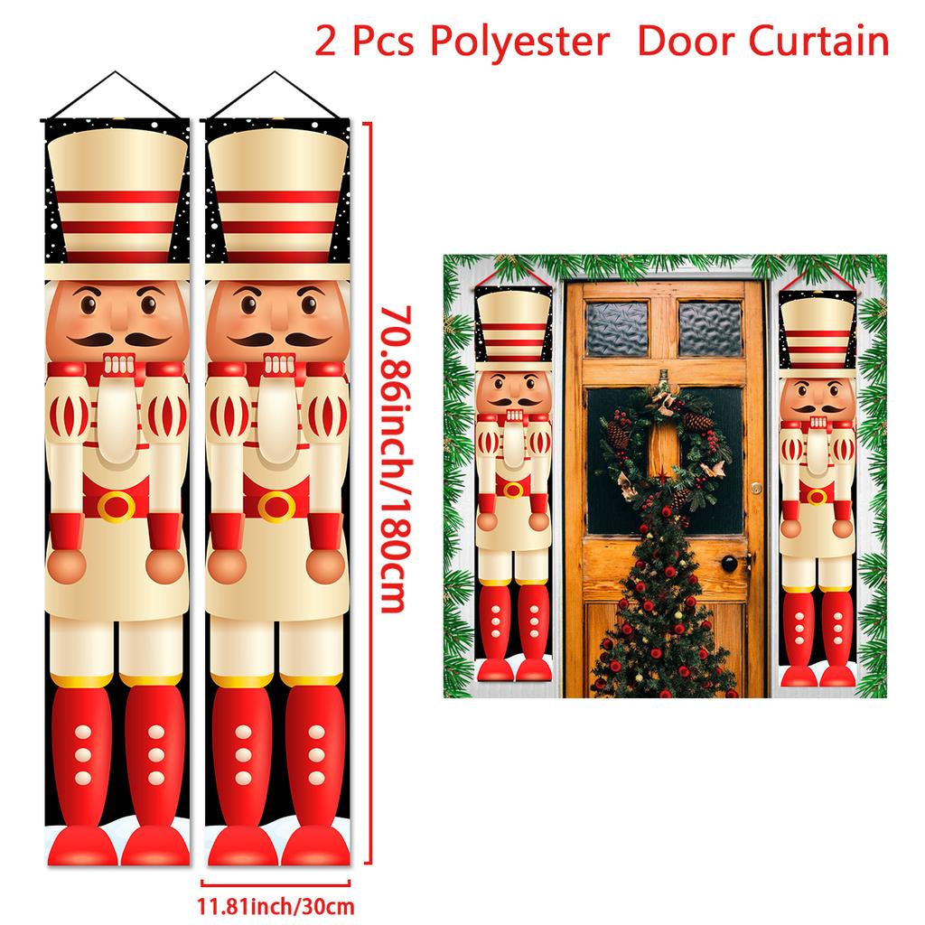 Nutcracker Soldier Banner Christmas Door Curtain Merry Christmas Decoration for Home 2025 Xmas Navidad Natal New Year Gifts