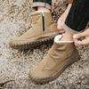 Vintertrend med plyschiga höga arbetsskor för män mångsidiga bomullsskor halkfria sportiga varma vulkaniserade sneakers för män