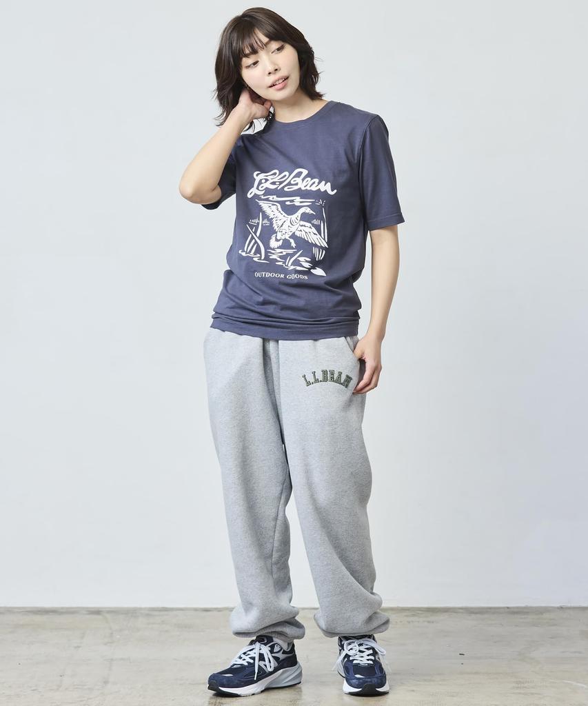 Japan Fit Lake Wash Organic Cotton Graphic Japan Size Shadow 1000130886 [LL Bean] Men's Tee, Fit, S, Green/Script Logo, Green,