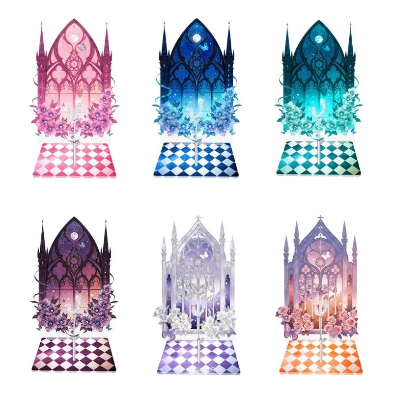 Castles Backdrop Display Stand For Collectible Dolls Adjustable Height Easy Installation Universal Compatibility