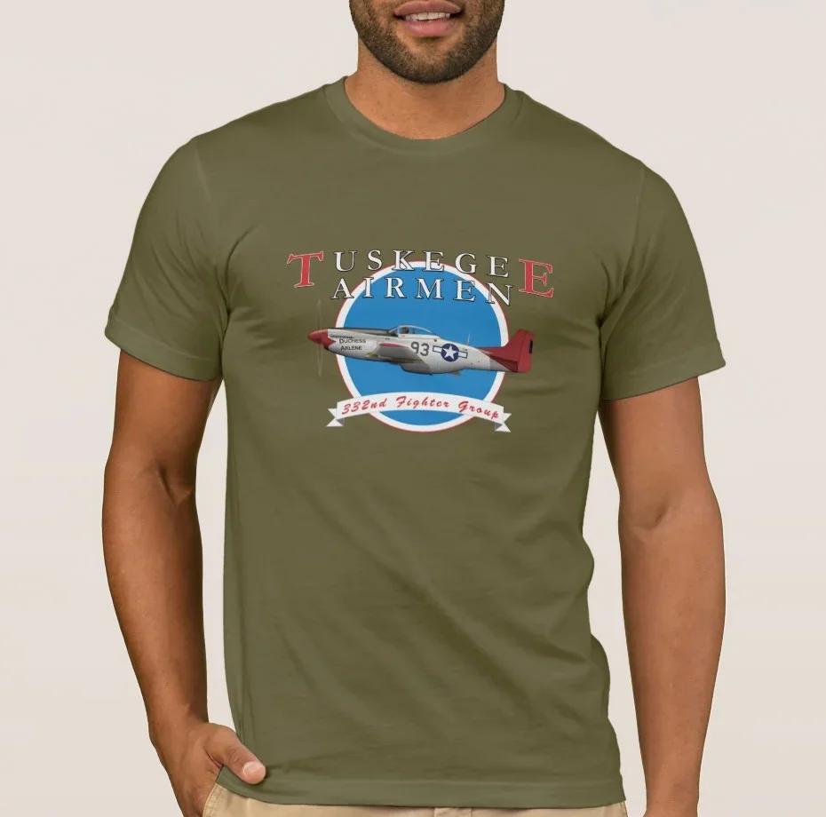 Tuskegee Airman P51D Red Tail  TShirt 100 Cotton ONeck Summer Short Sleeve Casual Mens Tshirt Size S3XL