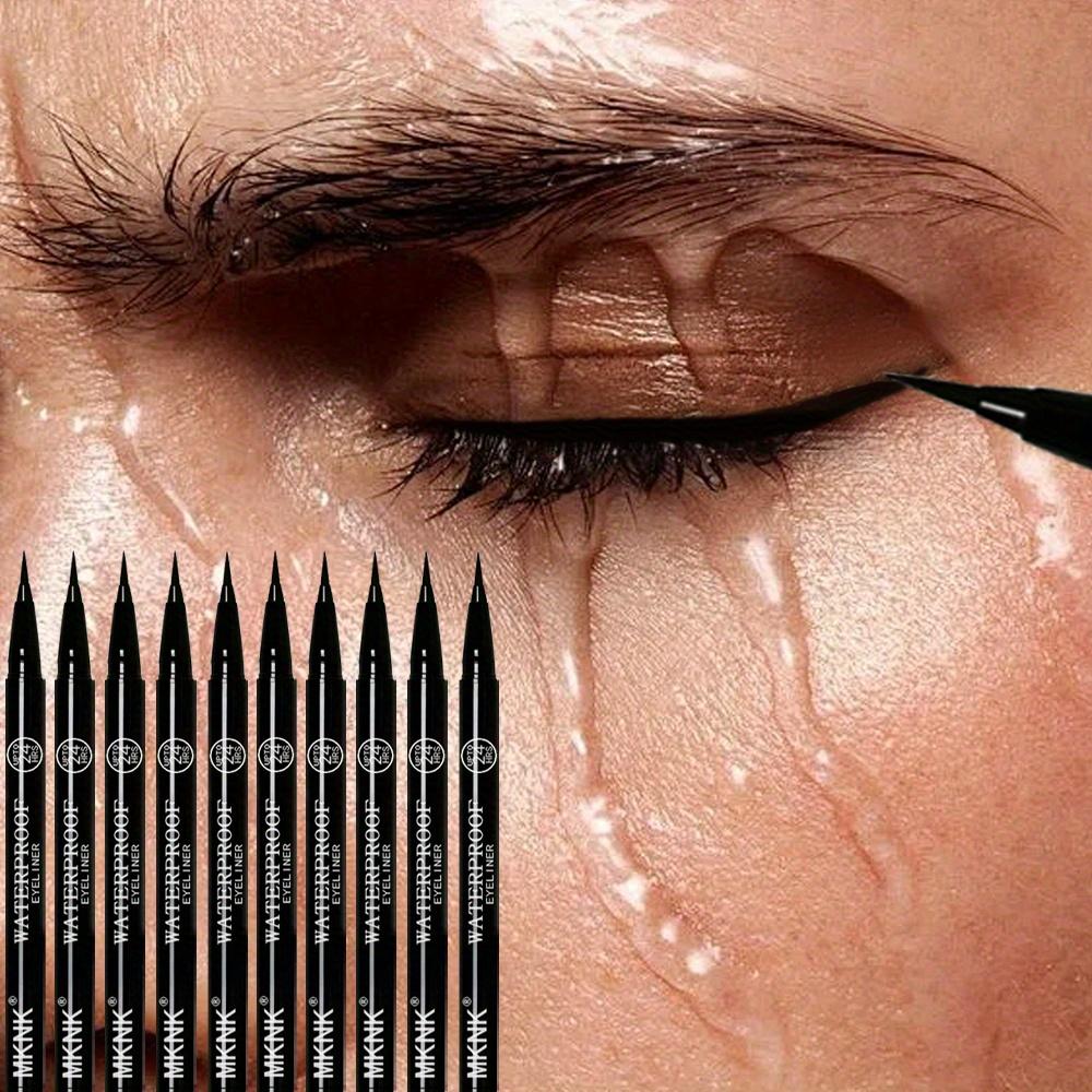 1 Stück Wasserdichter Flüssig-Eyeliner-Stift Ultrafeine Spitze Wischfest Schnelltrocknend Lang Anhaltend Schwarzer Eyeliner Intensive Definition für Alle Augenformen