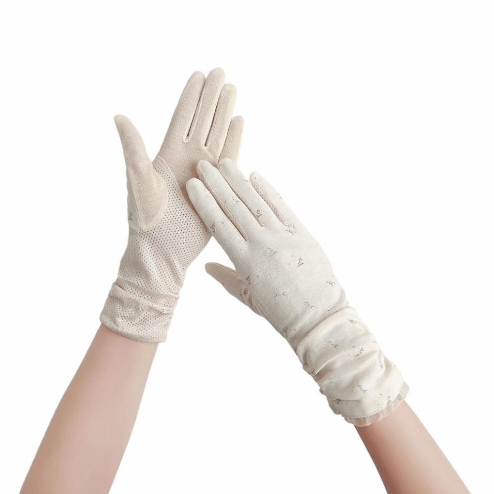 

Breathable Women s Summer Gloves Mid-length Sleeve Cycling DrivingGloves Dress-Up Accessories бежевый