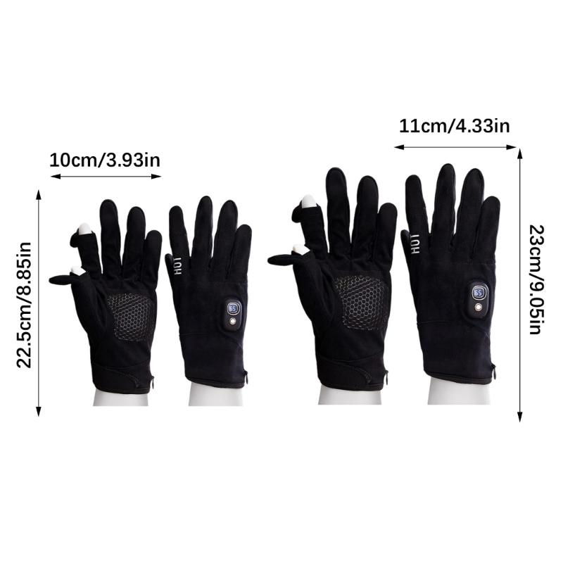Rechargeable Electric Heated Winter Gloves Touchscreens Compatible Thermals Gloves With 3000mAh Battery For Skiing Cycling Commuting