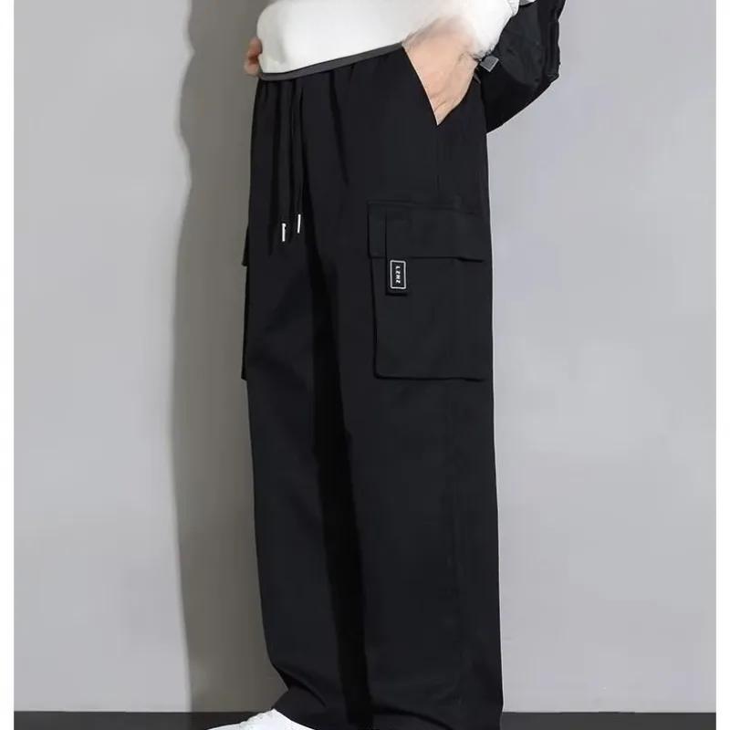 Men Cargo Pants Loose-fit Straight-leg Pants For Men Casual Long Trousers For Autumn Youth
