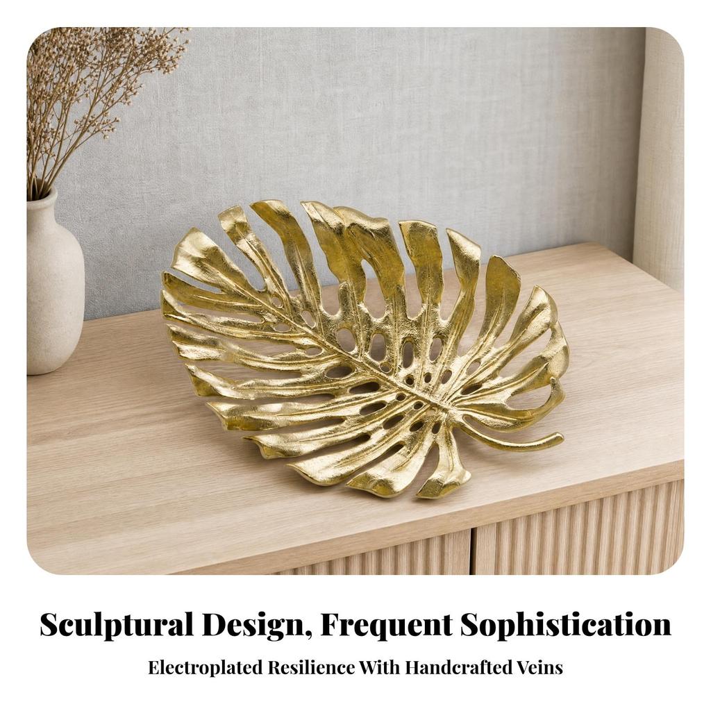 Leaf-Shaped Decorative Dish Small Sculptural Leaf Boho for Entryway