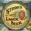 Vintage Strohs Beer Detroit Metal Tin Sign Man Cave Garage Bar Decor