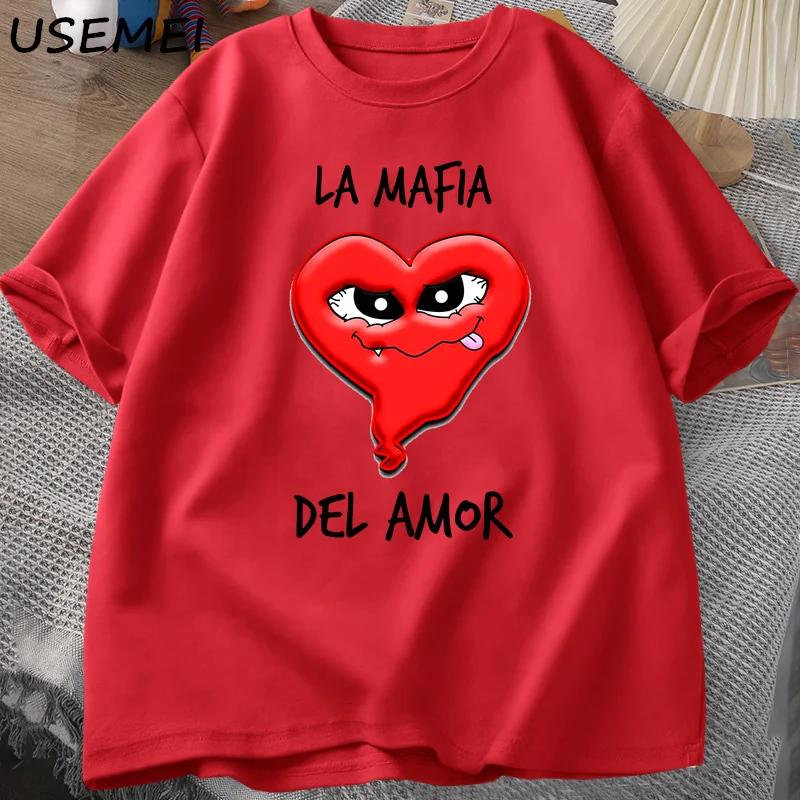 

THE MAFIA OF LOVE T Shirt Funny Printed T-shirt Men Summer Tees Harajuku Fashion Tops Cotton Short Sleeve O Neck Streetwear L червоний