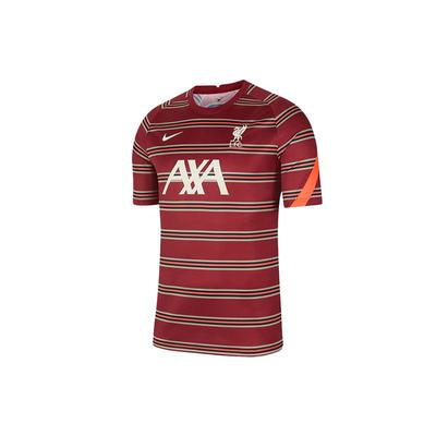 Warm-Up Training Short Sleeve Football Shirt 21-22 Season Liverpool Men Tops Red DB0254-678