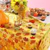 Fall Maple Leaves Tablecloth Thanksgiving Fall Party Table Cover Autumn Maple Leaves Table Cover Fall Plastic Table Decoration for Harvest Festival