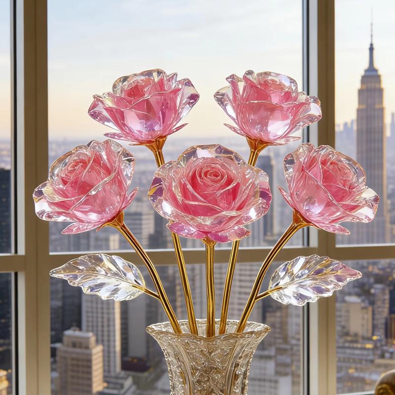 Artificial Pink Preserved Roses Timeless Home Decor Gift for Holidays & Every Day
