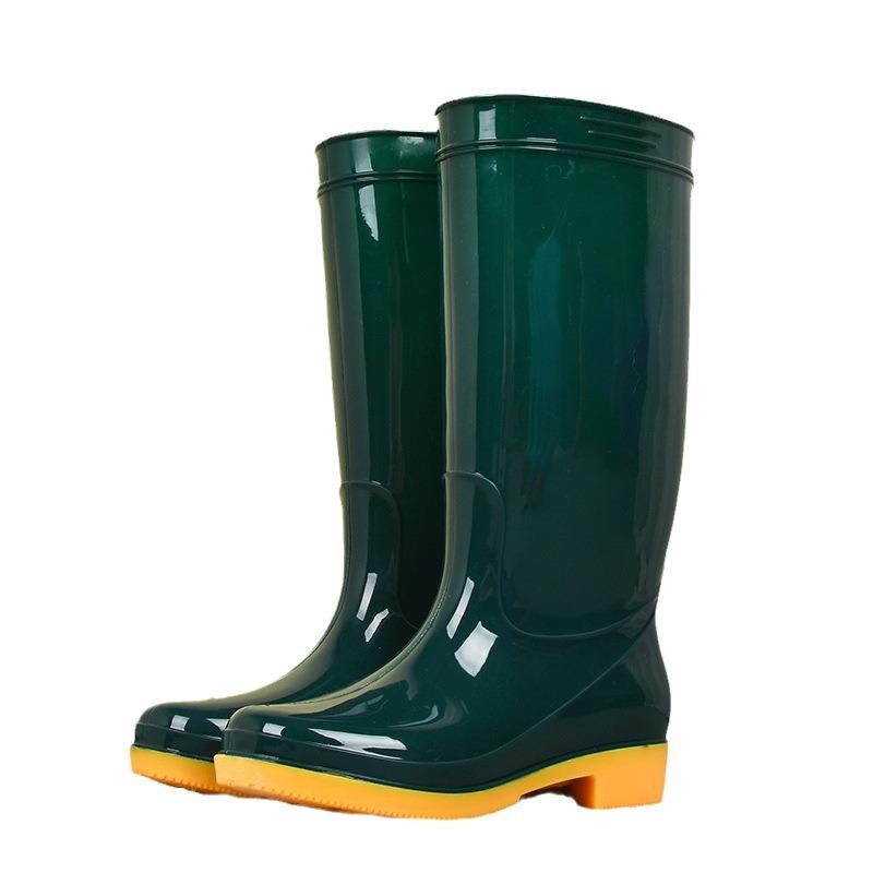 High Tube Rain Shoes Women's Long Tube Adult Water Shoes Wear-resistant Rain Boots Non-slip Water Boots Overshoes Car Wash Work Rubber Shoes