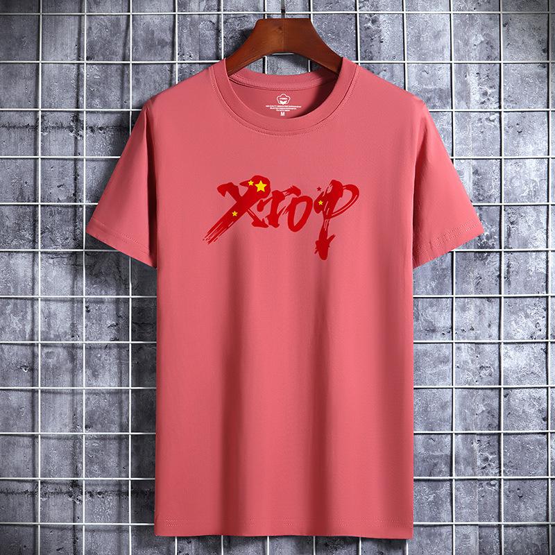 

Мужская модная футболка с принтом Xtop, футболка из чистого хлопка с короткими рукавами 5XL красное дерево