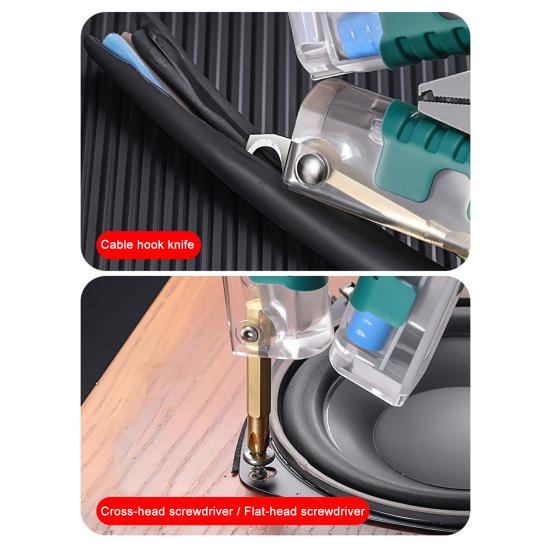 Screwdriver Wire Stripper Ergonomic Non-Slip Handle Easy To Use Foldable Design Compact Multi-tool Electrician Pliers