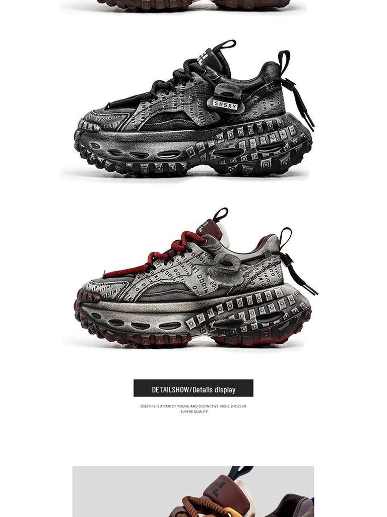 Men's Fashionable Thick-Soled Casual Sneakers - Autumn/Winter Height-Increasing Low-Top Sports Shoes